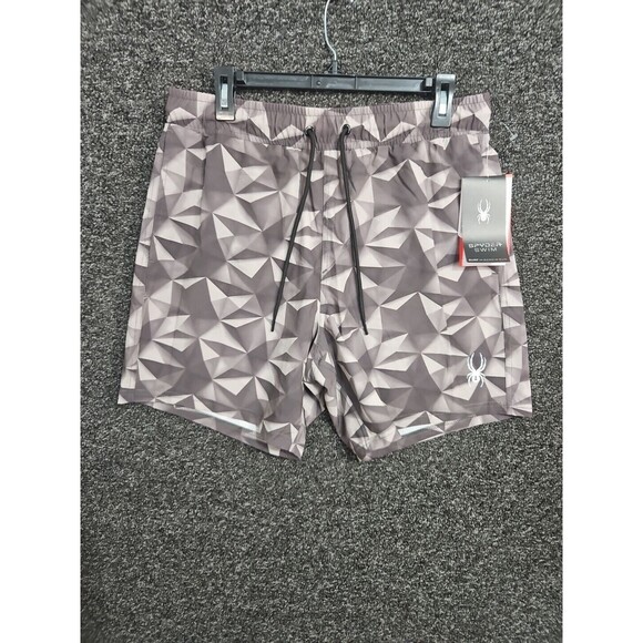 Spyder Swim Men's Swim Trunks Camouflage Large Mesh Lining Pockets Beech  NWT - Picture 2 of 7